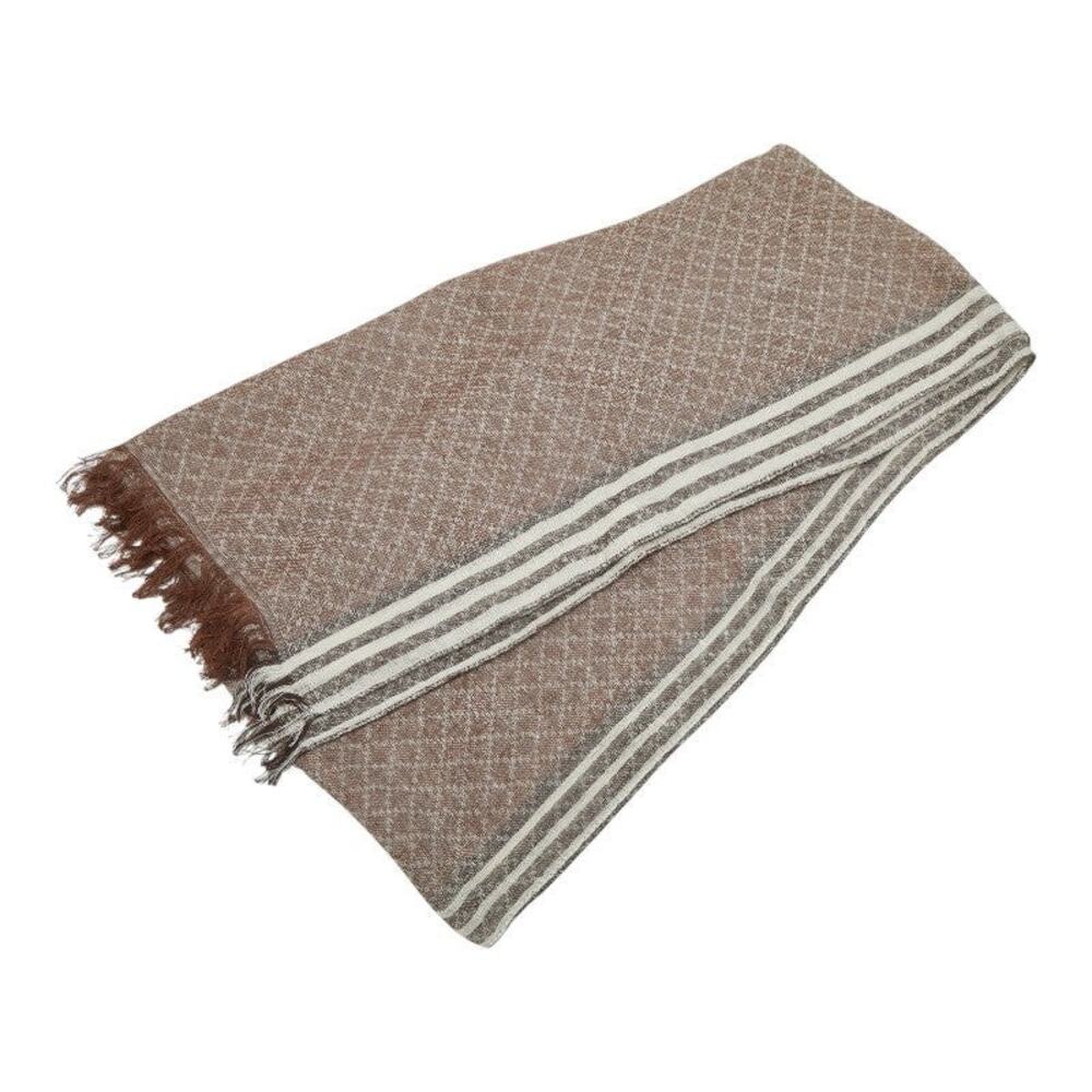 Gucci Linen Cotton Stole Brown